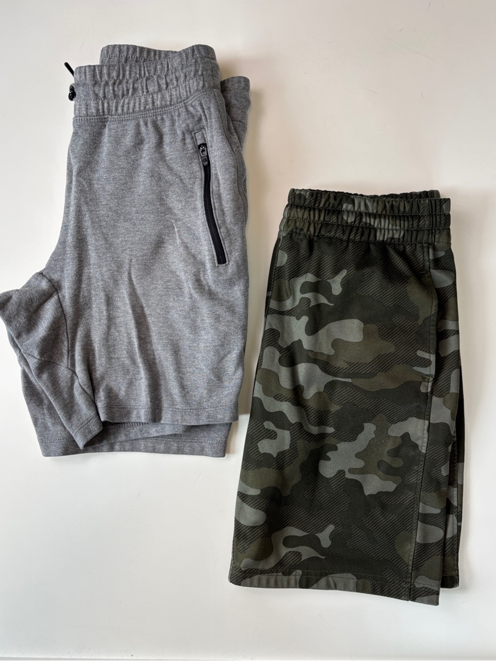 Bundle 2/$30! GAP Boys Shorts Set Gray Sweatshorts & Green Camo Athletic Shorts
